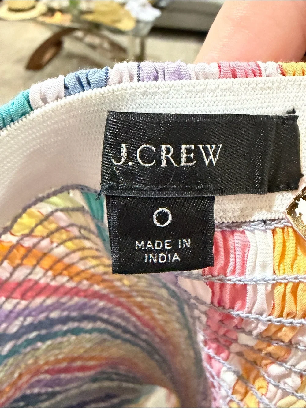 New J. Crew Re-Imagined Pastel Rainbow Striped Smocked Mermaid Midi Skirt size 0